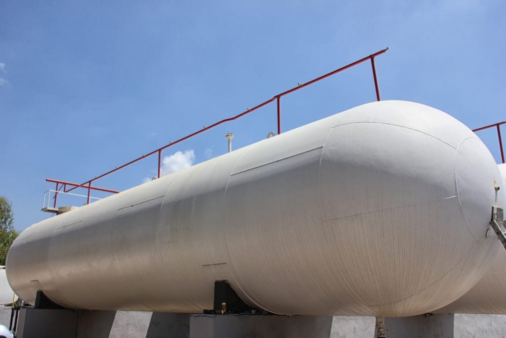 a large white pressure vessel 