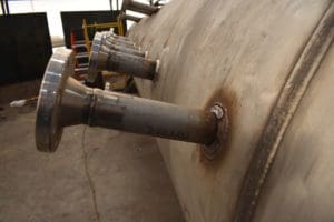 Close up view of pressure vessel welds