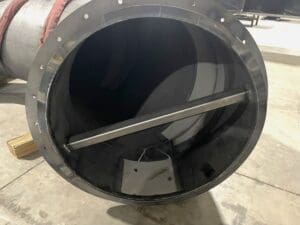inside of discharge dampener blower pipe with traditional welding